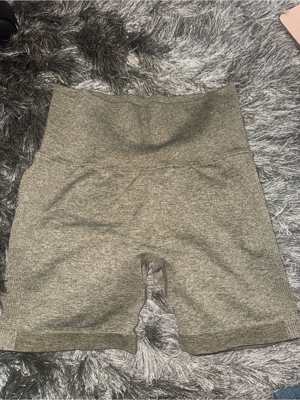 Amazon Women's High-Waist Seamless Bike Shorts — Heather Gray